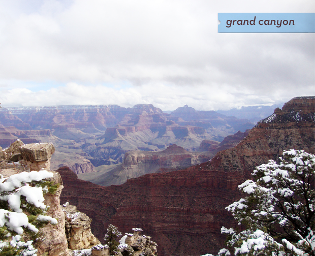 A winter day in Arizona - snowfall on the Grand Canyon